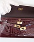 Hermes Kelly Wallet (Long Wallet) Shiny Alligator Skin in Bordeaux, other view